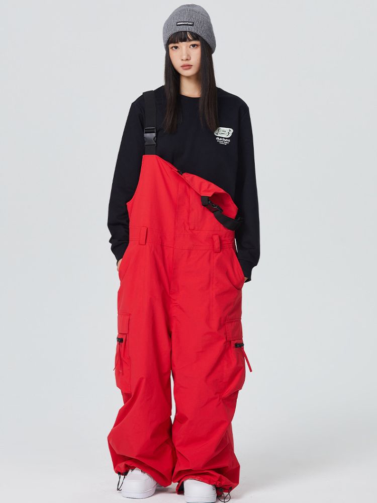 Searipe 3L Side Release Buckle Belt Baggy Snow Bibs - Women's