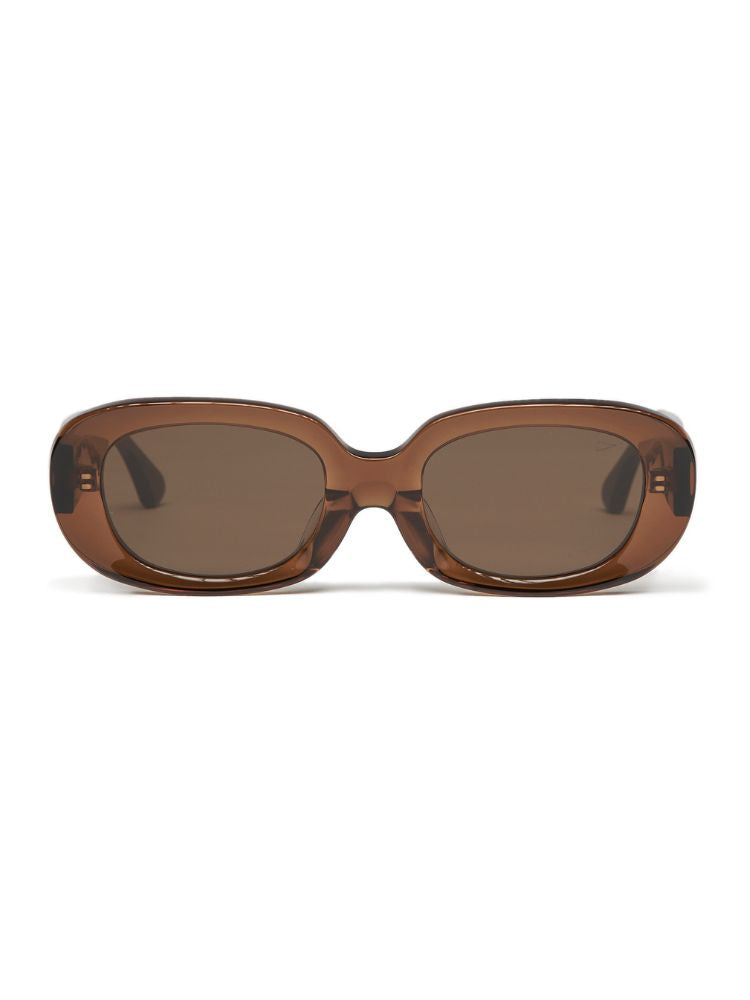 CHILLHANG Oval Island Style Sunglasses - Brown Frame
