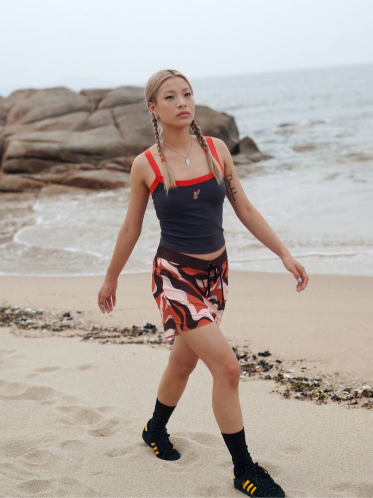 CHILLHANG Wave Print Board Shorts - Women's