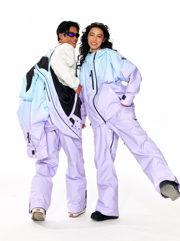 LITAN Alpine Teflon Suspender Purple Pants - Unisex