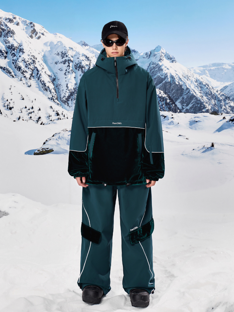 RenChill 3L Green Velvet Baggy Snow Suit - Unisex