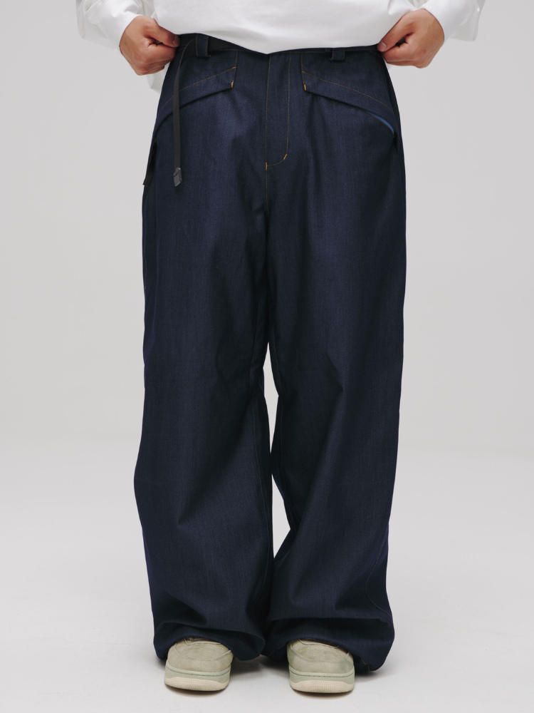 Winter Ticket Denim Baggy Ski Pants - Unisex