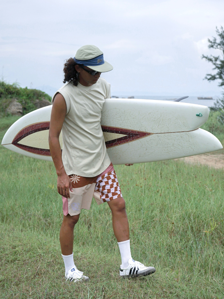 CHILLHANG Retro Wave Plaid Board Shorts - Men's