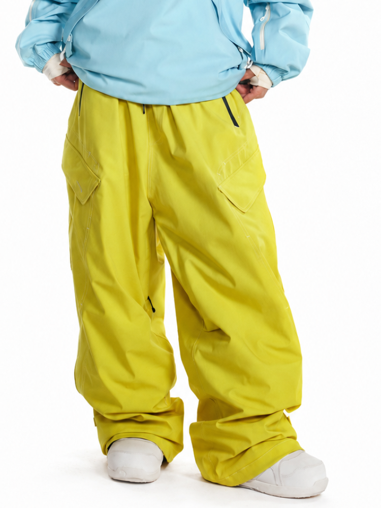 LITAN Bold Yellow Baggy Cargo Pants - Unisex