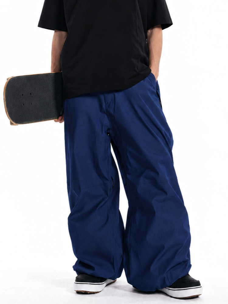 LITAN Denim Blue Baggy Snow Pants – Unisex