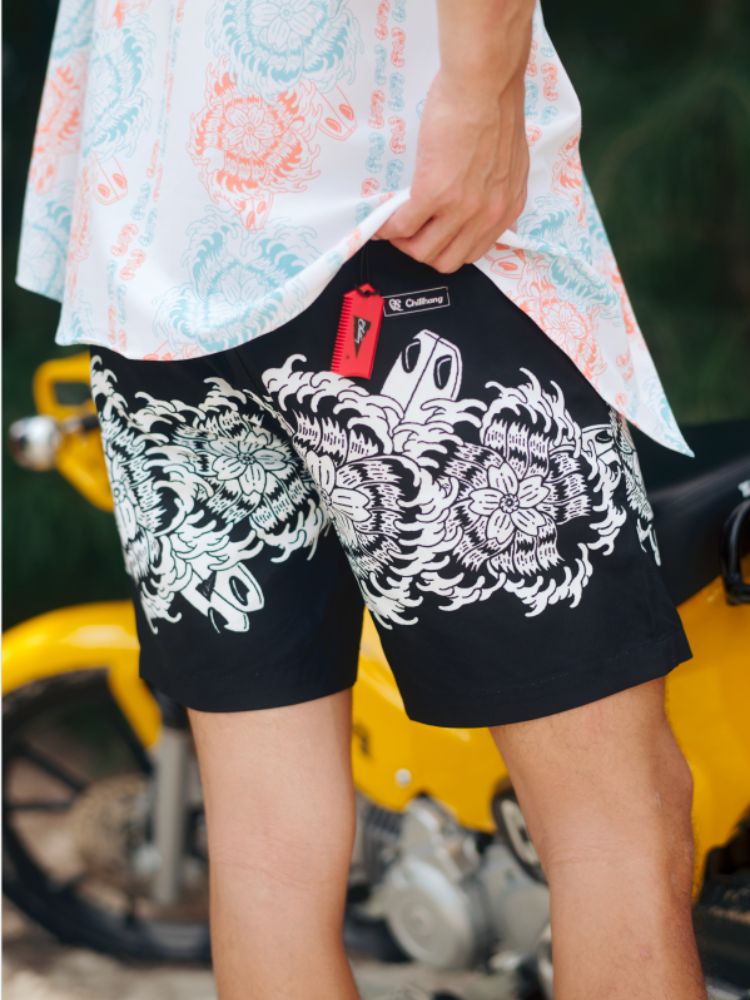 CHILLHANG Summer Print Board Shorts - Men's