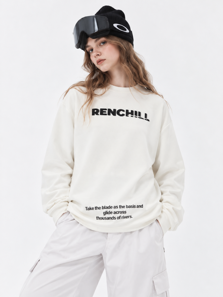 Renchill White Baggy Ski Sweatshirt - Unisex