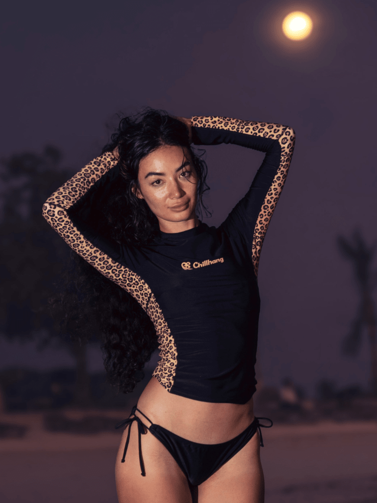 CHILLHANG Leopard Long Sleeve Rash Guard - Women's