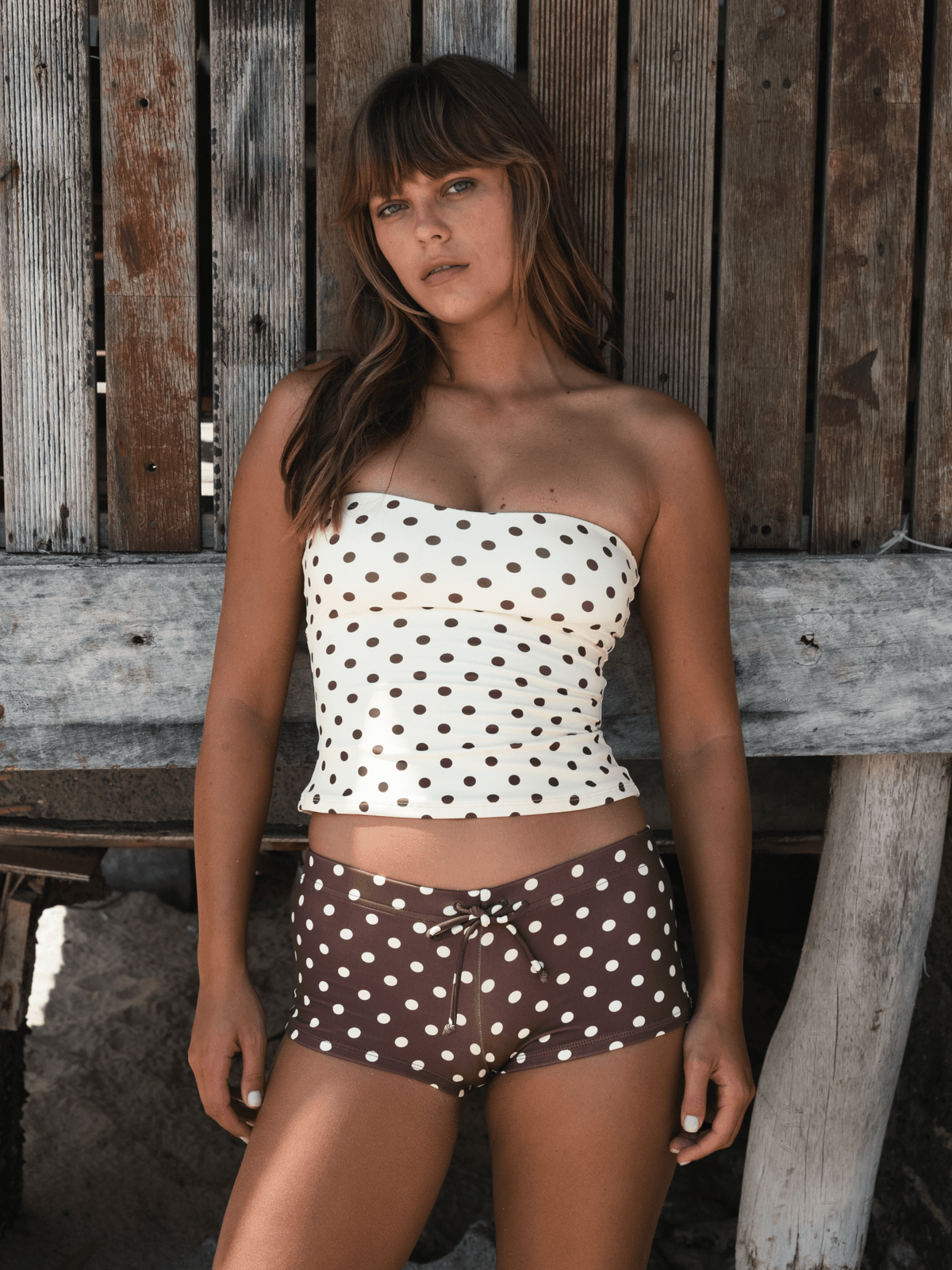 CHILLHANG Retro Polka Dot Tankini Set
