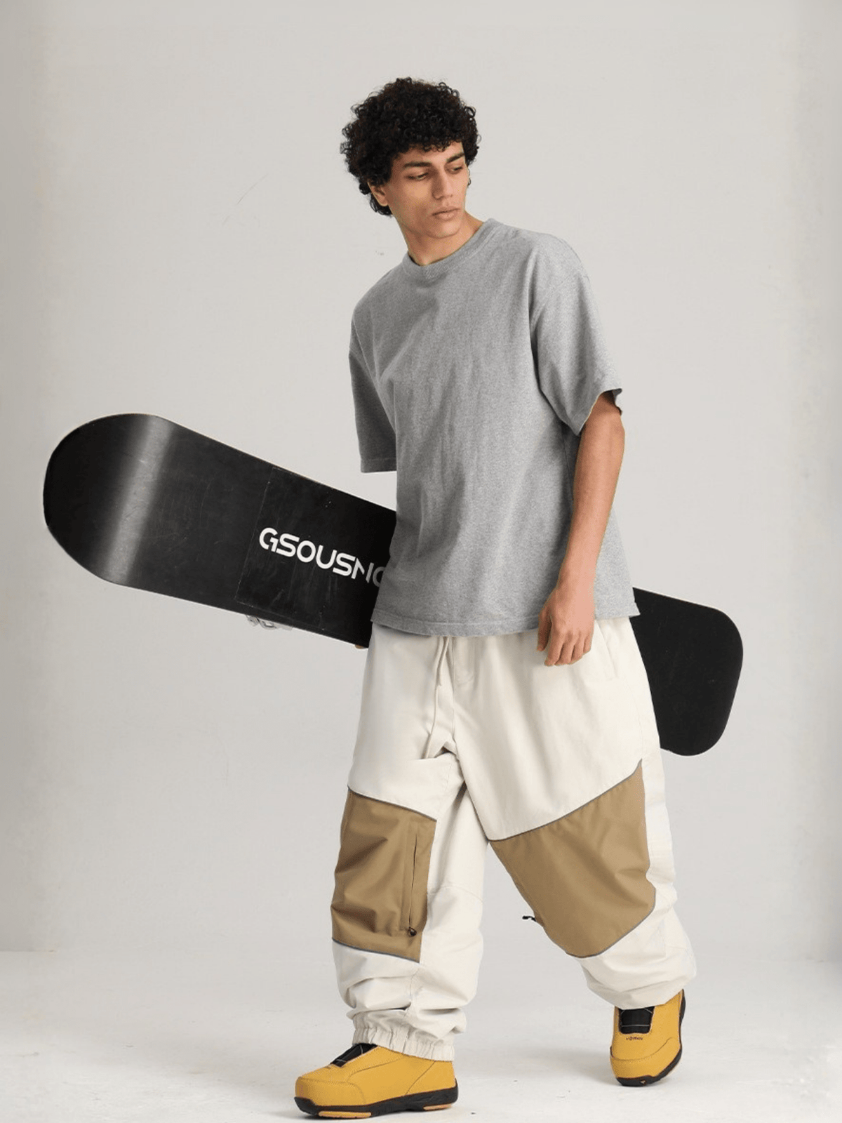Gsou Snow Contrast Panel Baggy Snow Pants - Unisex