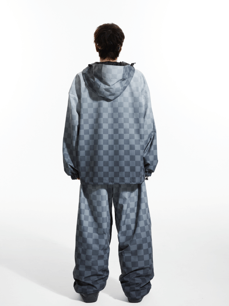 Molocoster 3L Gradient Chess Zipper Fleece Suit - Unisex