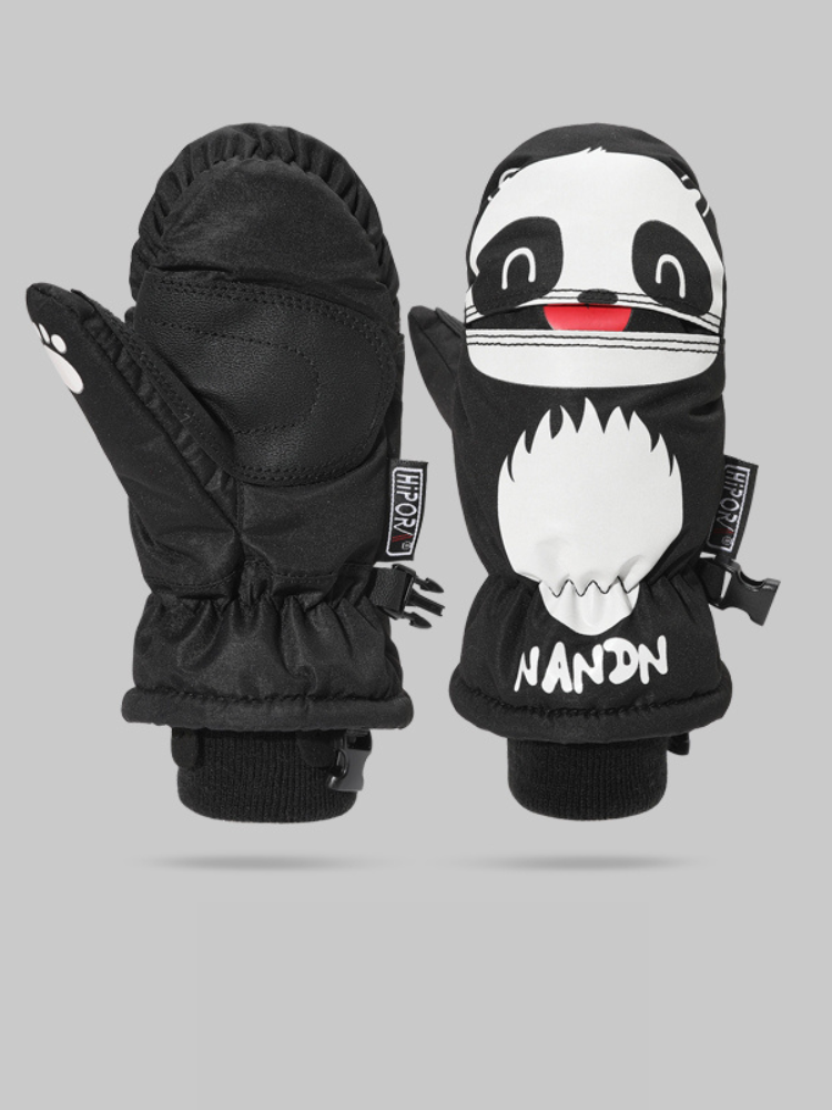 NANDN Kids Ski Waterproof Cartoon Gloves