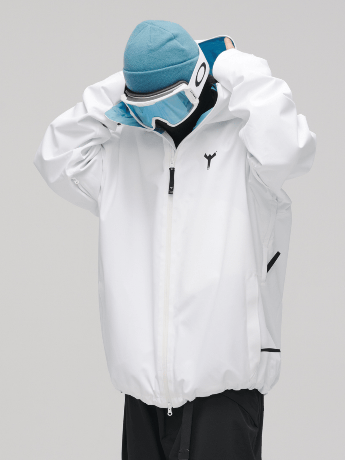 Winter Ticket 3L White Merge Baggy Ski Jacket - Unisex