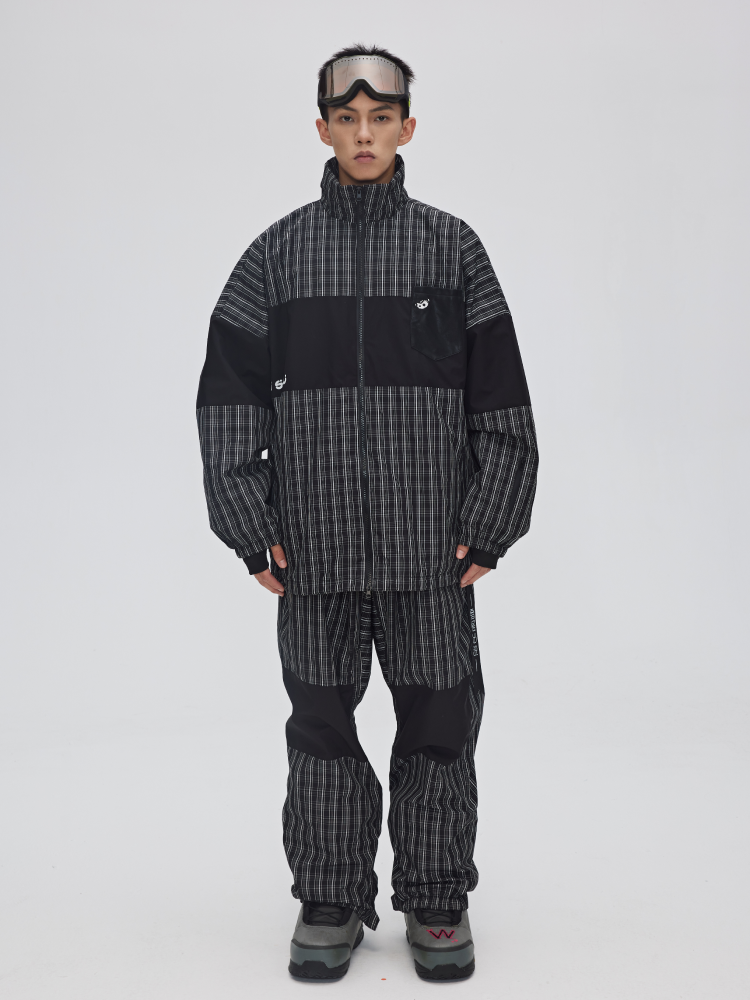 Yetisnow Chequered Black Jacket - Men's