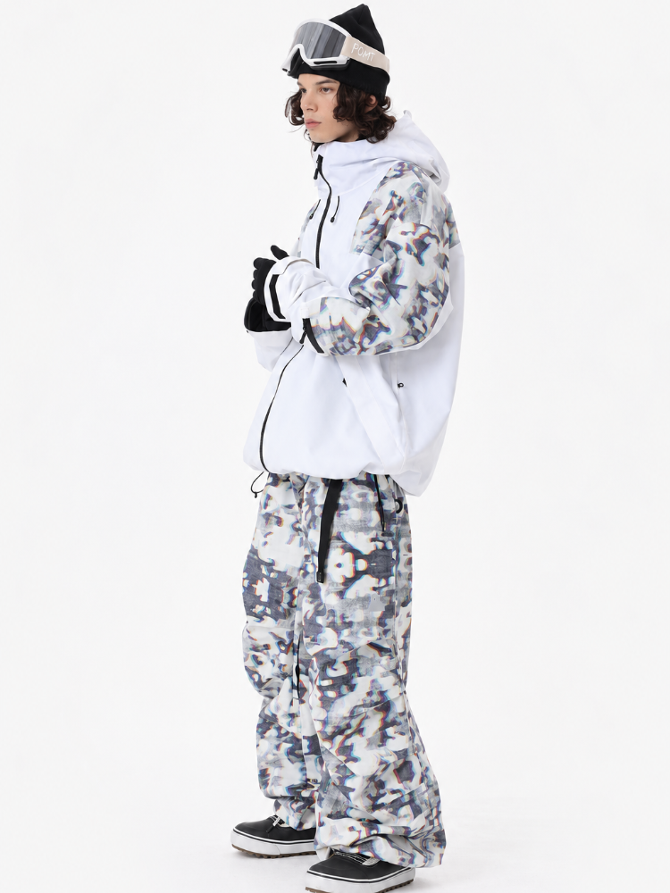 POMT Retro Pixel Style Baggy Ski Pants – Unisex