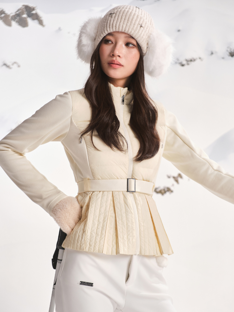 Solkee Puffy Pleats Mid Layer Down Jacket – Women’s