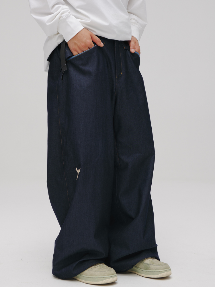 Winter Ticket Denim Baggy Ski Pants - Unisex