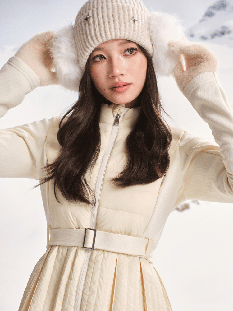 Solkee Puffy Pleats Mid Layer Down Jacket – Women’s