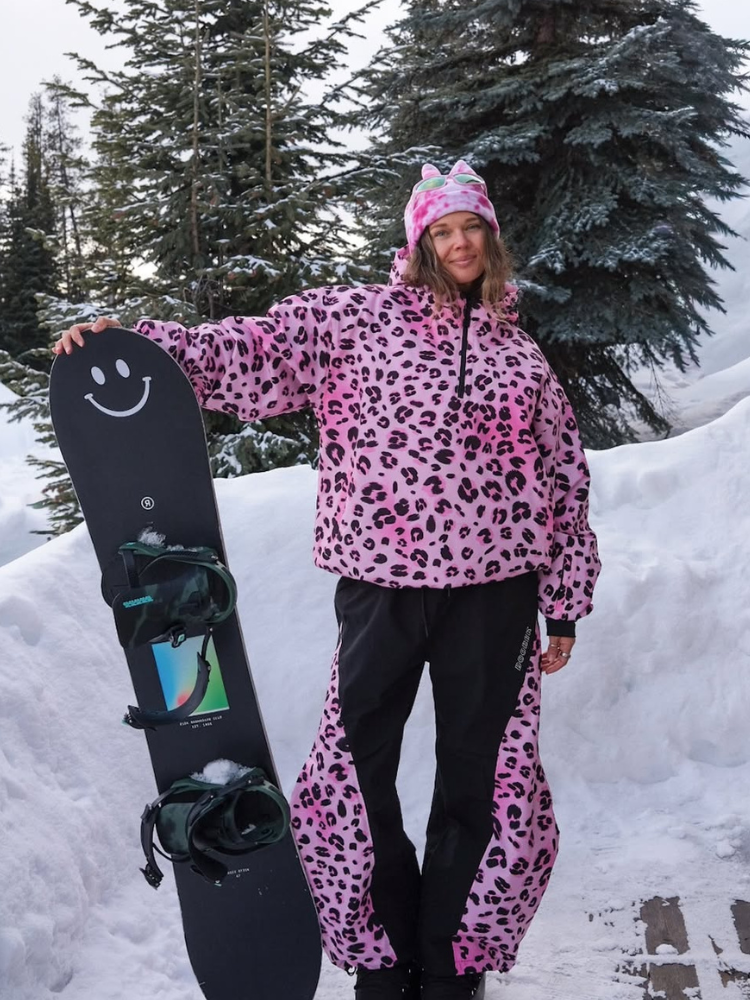 Doorek Pink Leopard Patch Snow Pants - Unisex