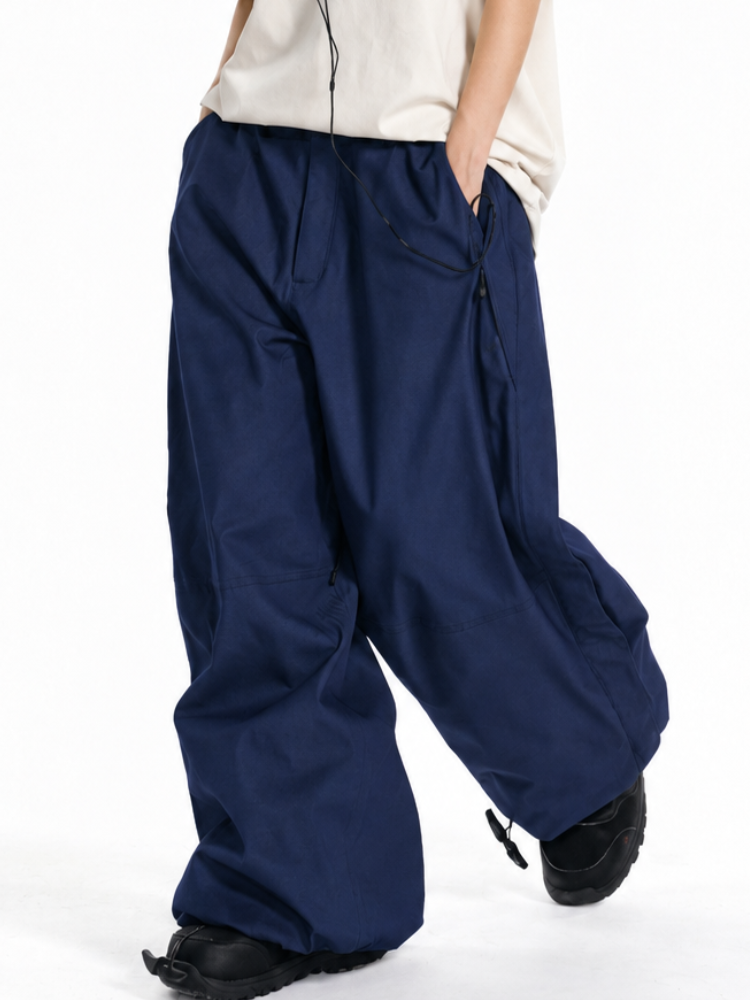 LITAN Denim Blue Baggy Snow Pants – Unisex