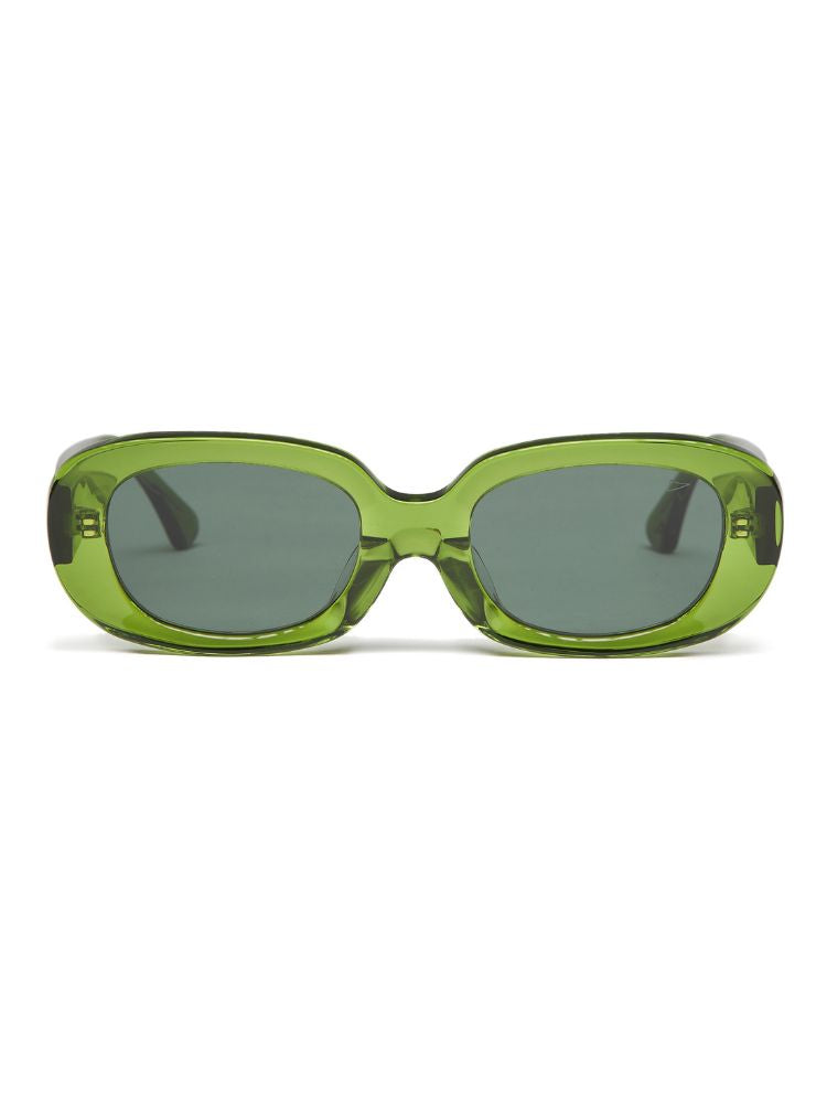 CHILLHANG Oval Island Style Sunglasses - Green Frame