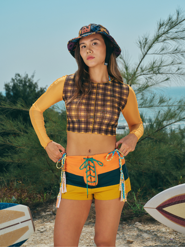 CHILLHANG Colorblock High-Waist Board Shorts - Women's