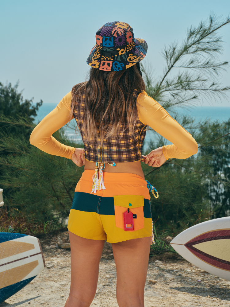 CHILLHANG Colorblock High-Waist Board Shorts - Women's
