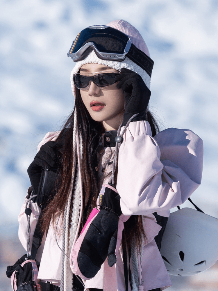BCG Pink Plush Earflap Beanie