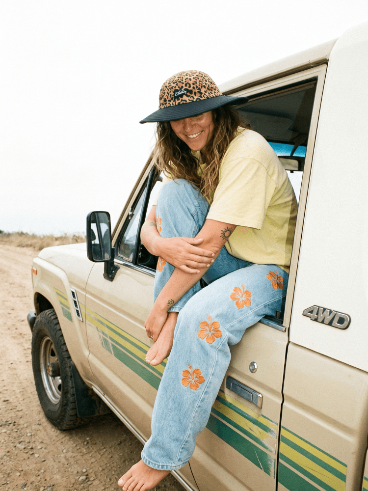 CHILLHANG Leopard Print Wide-Brim Sun Hat