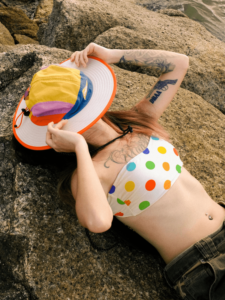 CHILLHANG Polka Dot Bandeau Bikini Set