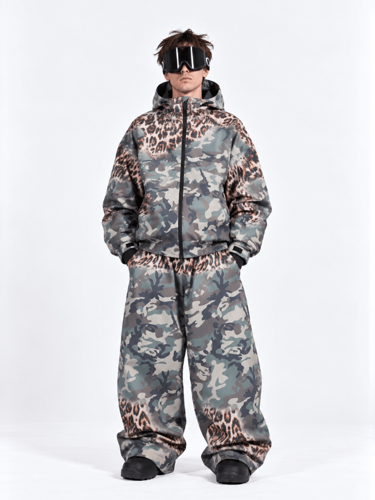 Doorek Leopard Camo Baggy Snow Pants - Unisex