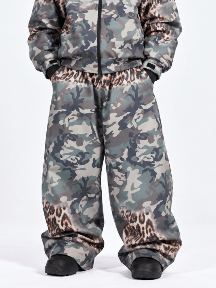 Doorek Leopard Camo Baggy Snow Pants - Unisex