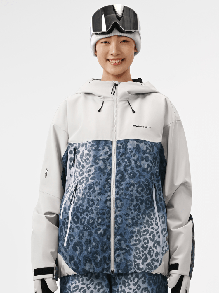 Highker Denim Leopard  RECCO® Ski Jacket  – Unisex