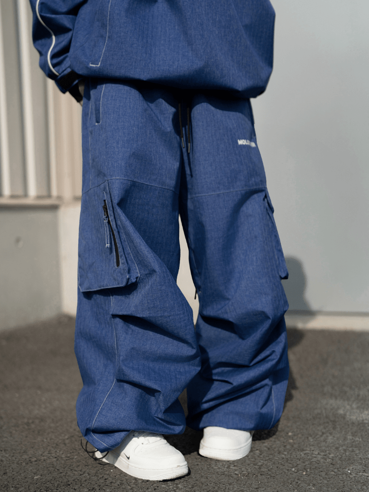 Molocoster Denim-Tone Loose-Fit Cargo Pants - Unisex