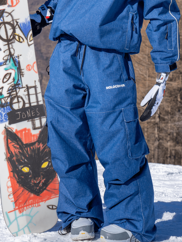 Molocoster Denim-Tone Loose-Fit Cargo Pants - Unisex