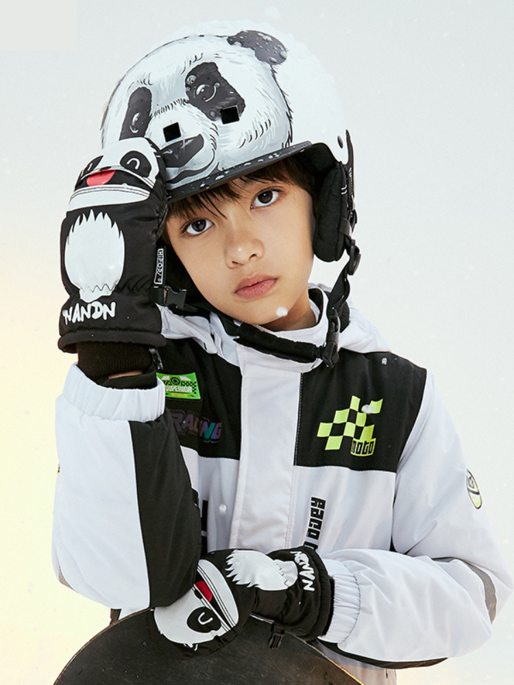 NANDN Kids Ski Waterproof Cartoon Gloves
