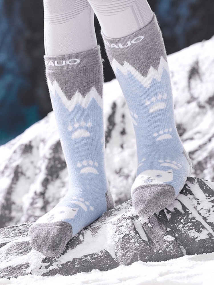 RAUO Kids Little Paws Merino Wool Ski Socks