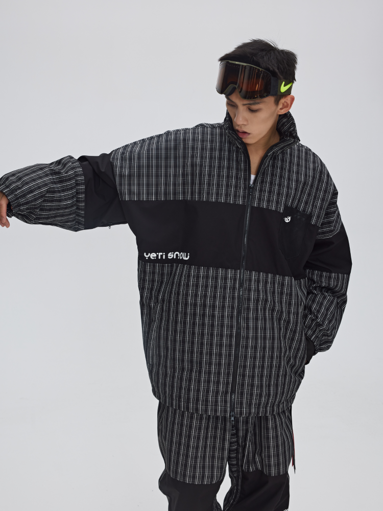 Yetisnow Chequered Black Jacket - Men's